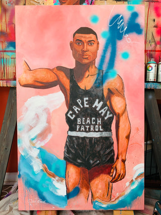 🔴 Lifeguard | 48 x 30" | Oil/Mixed Media on Canvas