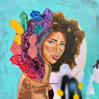 🔴 Crystalline Sovereignty No.2 | 24x24" | Oil/Mixed Media on Canvas